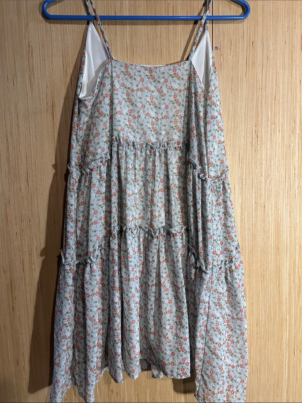 Altar'd State Cream Floral Midi Dress with Pink & Green Accents - Picture 4 of 4